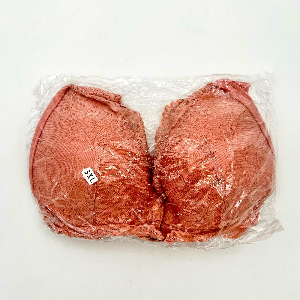 NEW Lace Pink Bra with Front Clasp, 3X